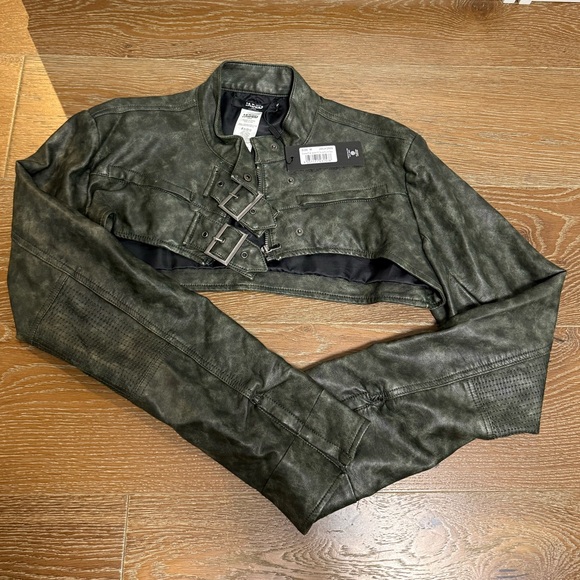 Jaded London Cropped Biker Jacket - Picture 2 of 3